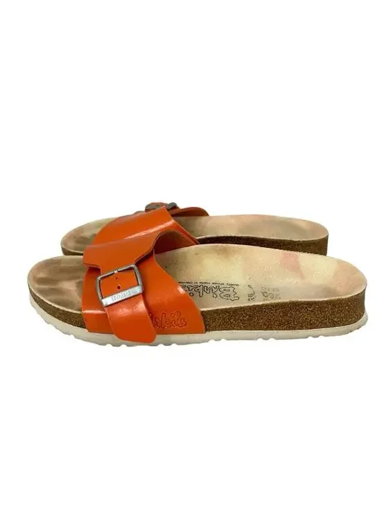 Birkenstock Birkis Catalina Orange Sparkle Anatomical Slide Sandals Size 40 - Picture 2 of 6